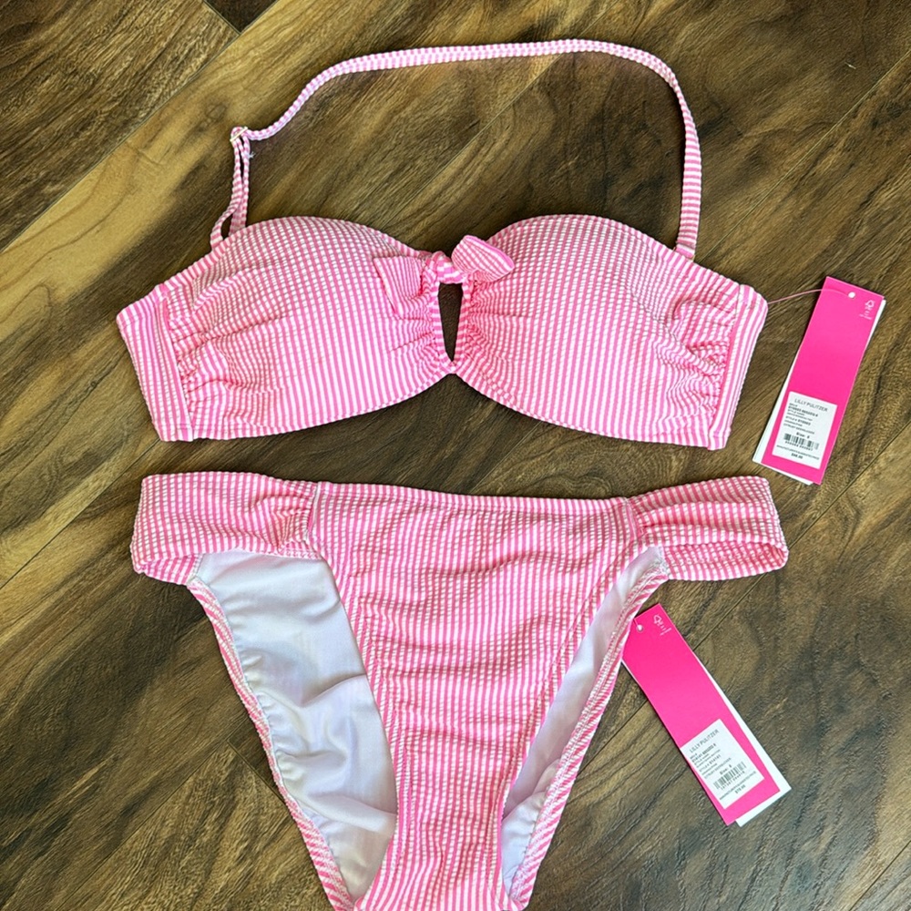 Lilly Pulitzer Havana Pink Seersucker Bikini set - sz 6